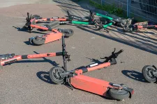 Photo of vandalized e scooters